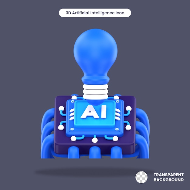 Objeto de ideia de inteligência artificial renderizada em 3D