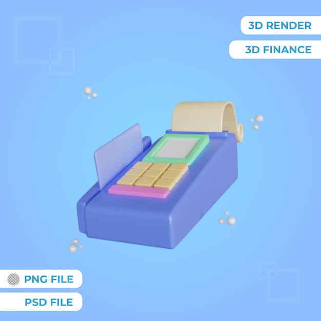 objeto de pagamento de contas de renderização 3d psd premium isolado