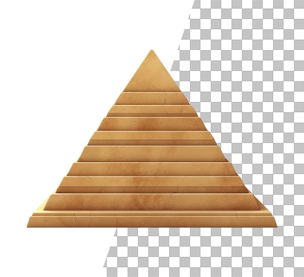 PSD objeto de pirâmide isolado com fundo transparente
