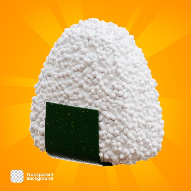 PSD objeto de renderização 3d japonês onigiri png transparente psd premium psd premium