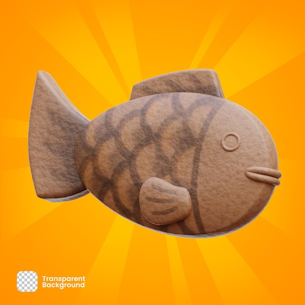 Objeto de Renderização 3D Japonês Taiyaki PNG Transparente PSD Premium Psd Premium