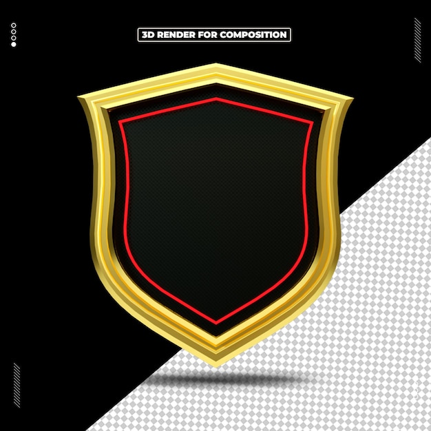 objeto de renderização 3D leve escudo metálico