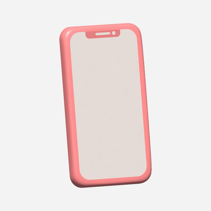 PSD objeto de telefone isolado de ativo 3d com fundo branco
