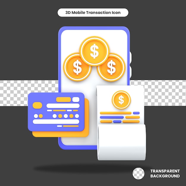 Objeto de transacção móvel renderizado em 3D