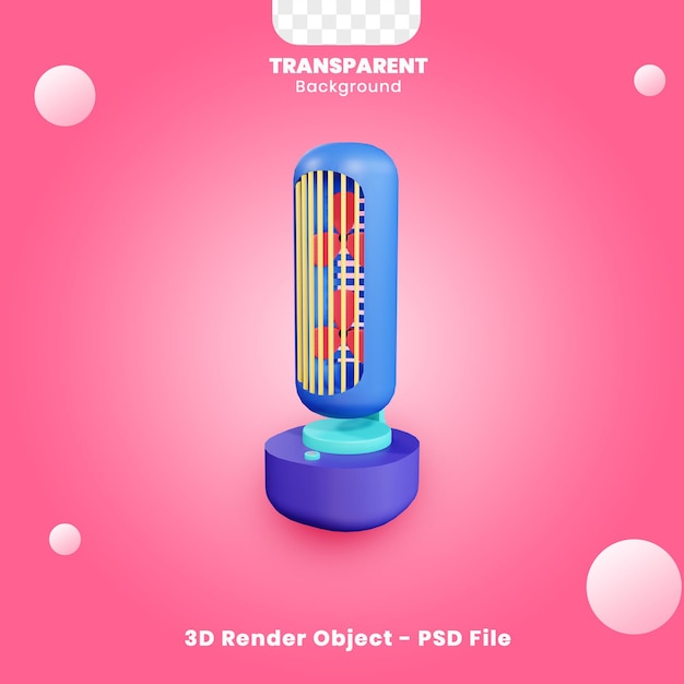 Objeto de ventilador 3d com fundo transparente psd premium