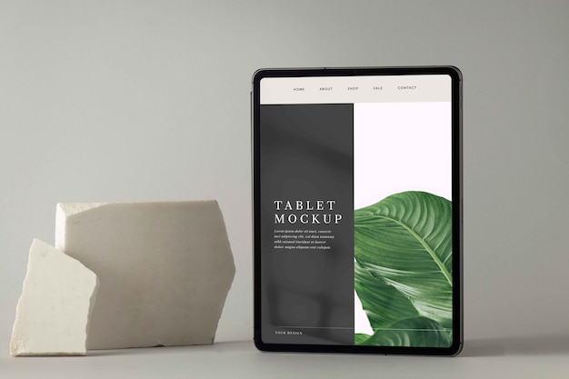 PSD objeto decorativo minimalista e tablet