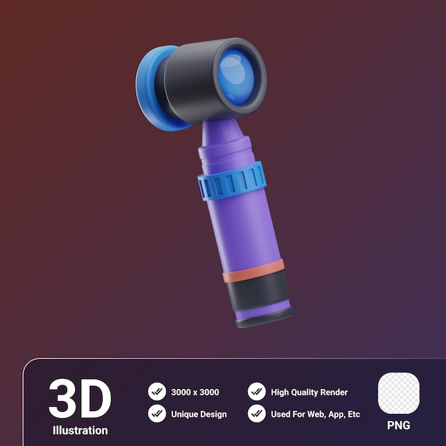 Objeto Dispositivos eletrônicos médicos Dermatoscópio Ilustração 3D