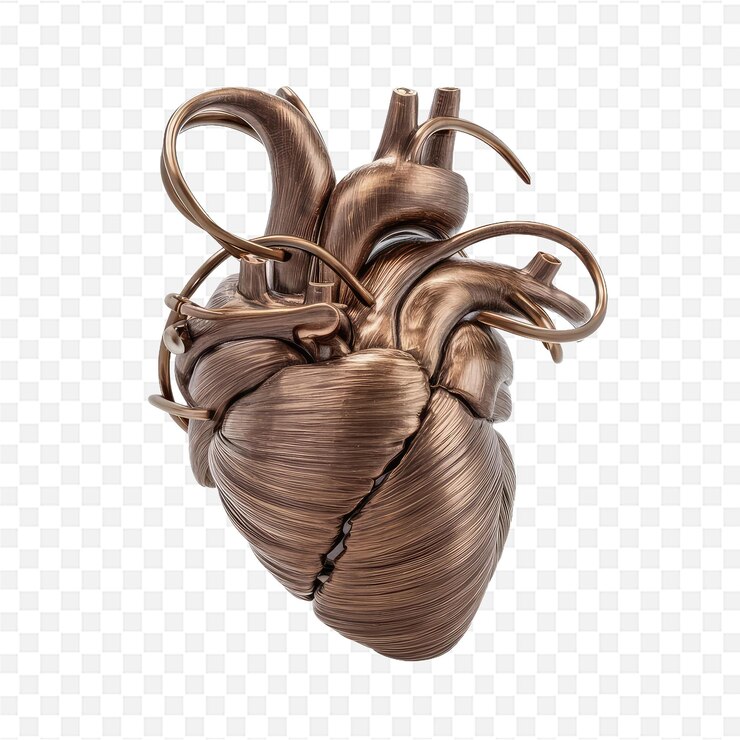 PSD un objeto en forma de corazón con una cadena y una cadena en él