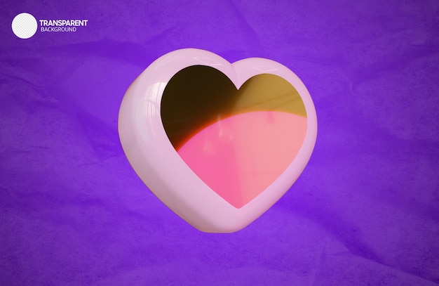 Un objeto en forma de corazón con un fondo morado y la palabra luz sobre él.
