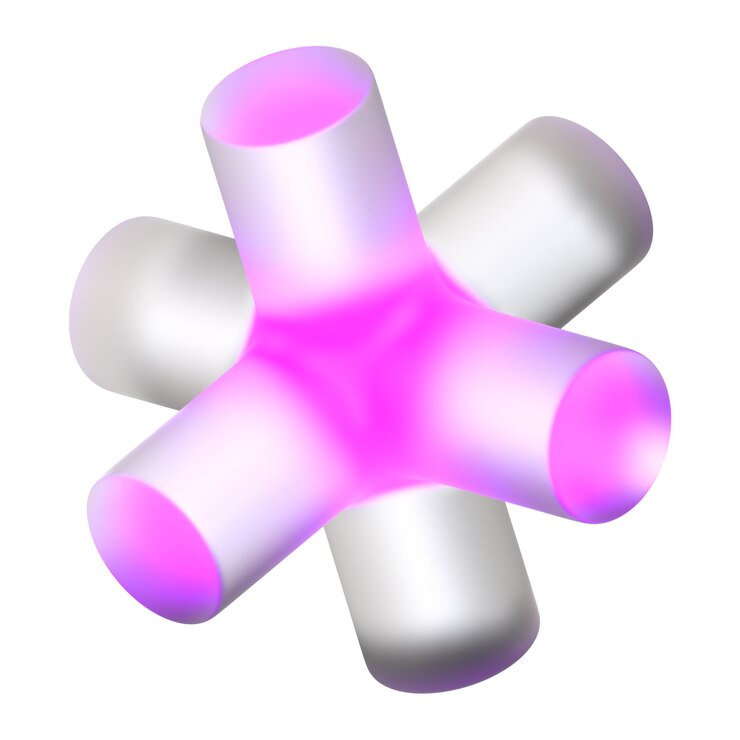 PSD objeto futurista de geometría abstracta de neón mórfico en 3d