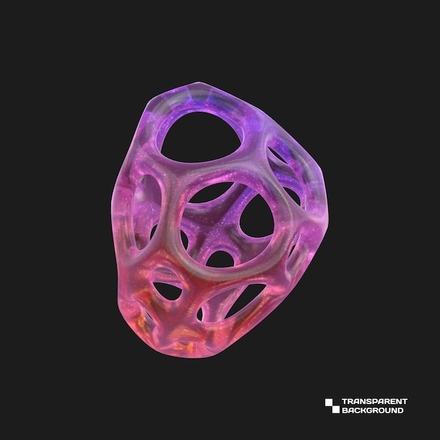 PSD objeto geométrico abstracto de vidrio degradado de renderizado 3d