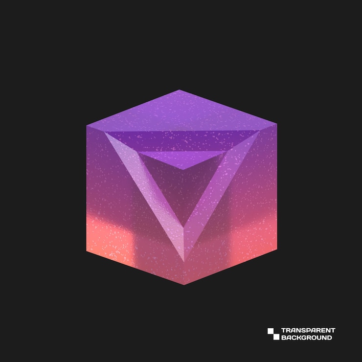 PSD objeto geométrico abstracto de vidrio degradado de renderizado 3d