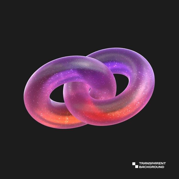 Objeto geométrico abstracto de vidrio degradado de renderizado 3d