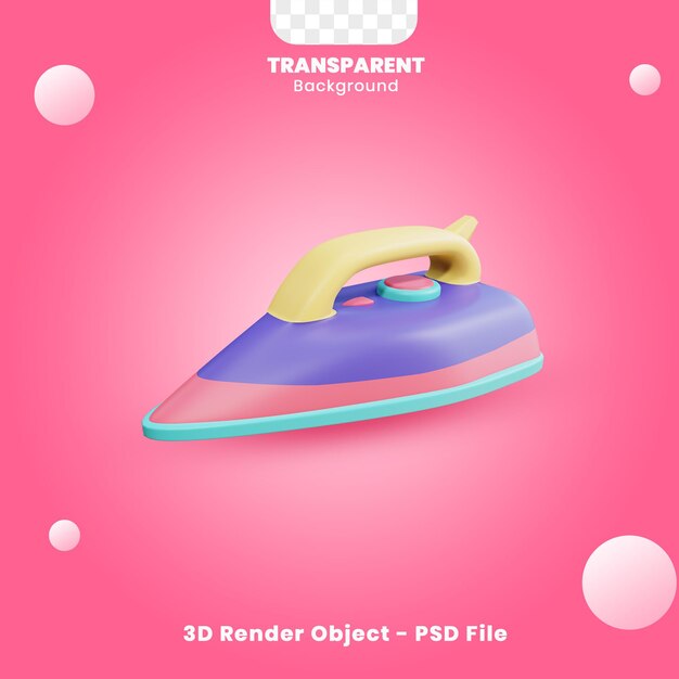Objeto de hierro 3D con fondo transparente PSD Premium