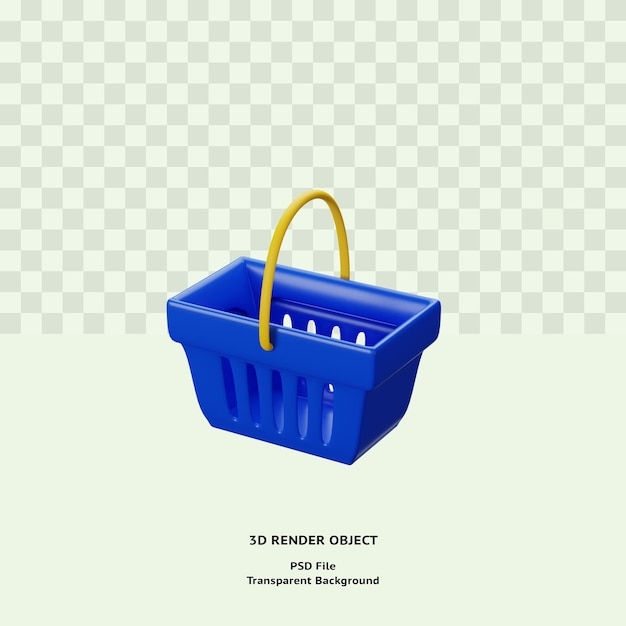 Objeto de icono de ilustración de bolsa de compras 3d renderizado psd premium