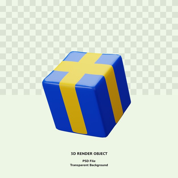 Objeto de icono de ilustración de caja cerrada 3d renderizado psd premium