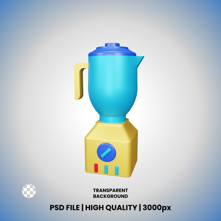 PSD objeto de icono de licuadora de renderizado 3d