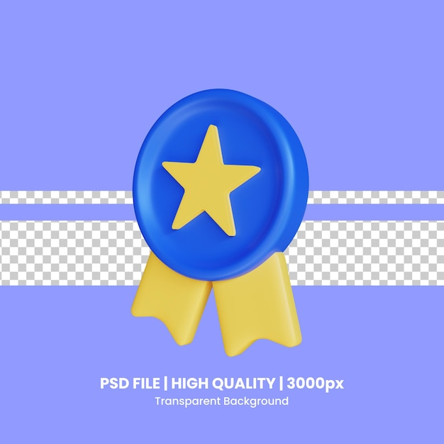 Objeto de icono de premio de renderizado 3d premium psd