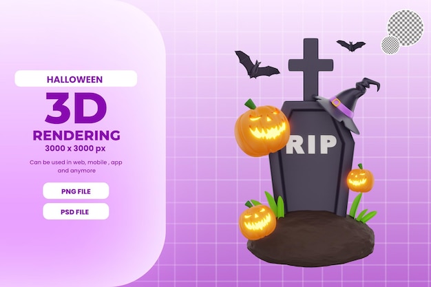 Objeto de ilustración de elemento de halloween de representación 3d premium psd