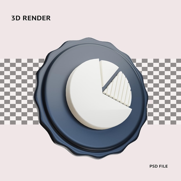 Objeto de ilustración de icono de gráfico de diagrama de representación 3d con fondo transparente