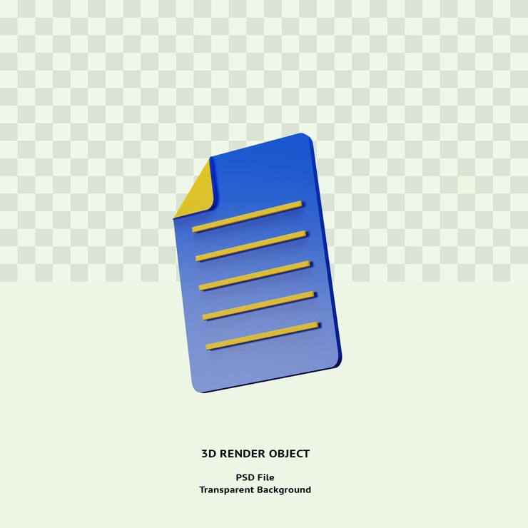 PSD objeto de ilustración de icono de nota 3d renderizado psd premium para web