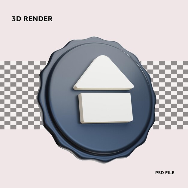 Objeto de ilustración de icono de página de inicio de renderizado 3D con fondo transparente