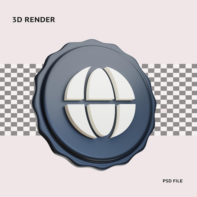 PSD objeto de ilustración de icono web de renderizado 3d con fondo transparente