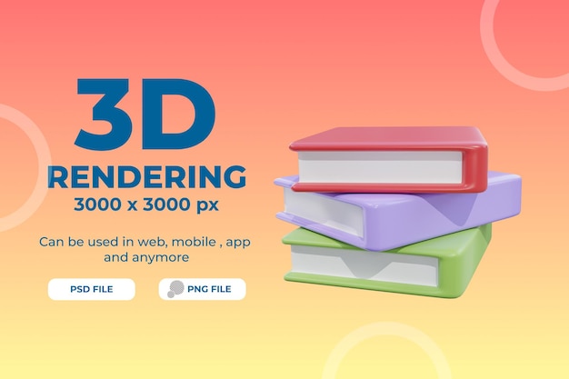 Objeto de ilustración de libro de renderizado 3d premium psd