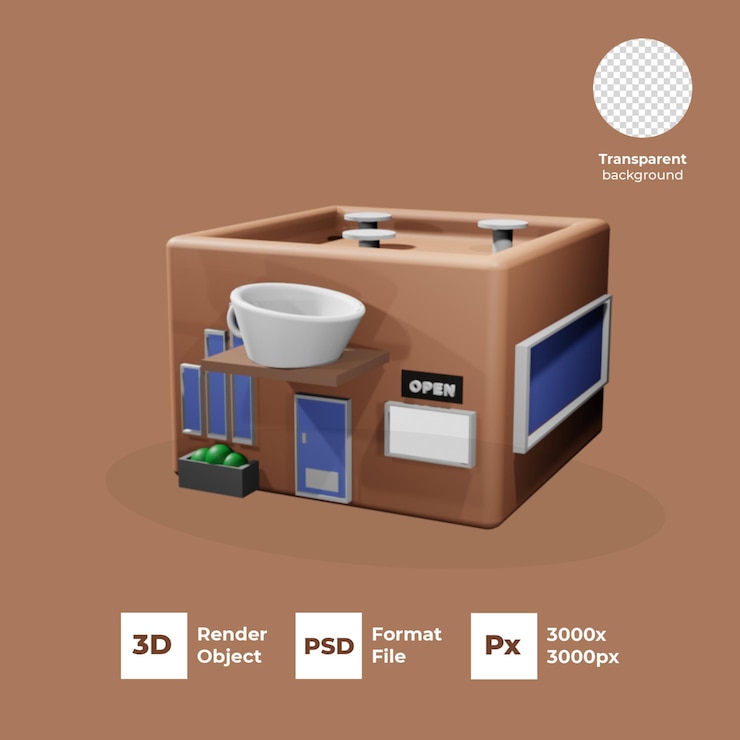 PSD objeto y ilustración del paquete 3d