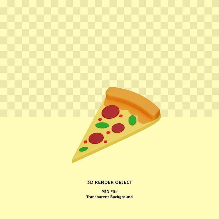 PSD objeto de ilustración de pizza 3d renderizado psd premium
