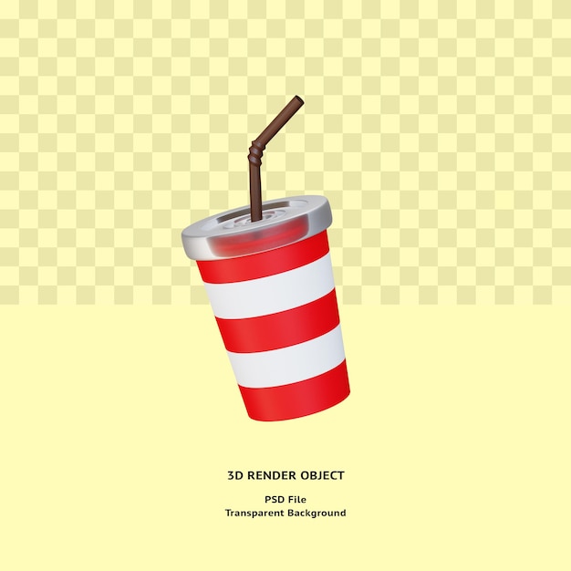 PSD objeto ilustrativo de bebida 3d renderizado psd premium
