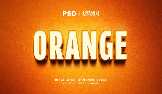 Objeto inteligente editable con efecto de texto naranja