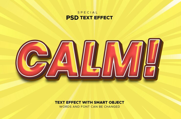 PSD objeto inteligente editable con efecto de texto tranquilo