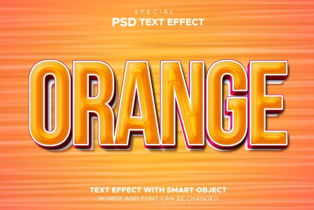 Objeto inteligente con efecto de texto naranja