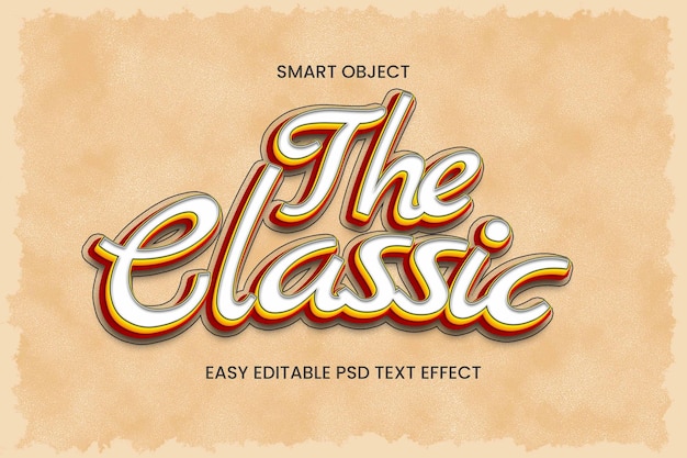 PSD objeto inteligente con efecto de texto vintage clásico