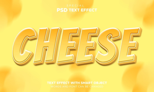 Objeto inteligente Text Effect Cheese