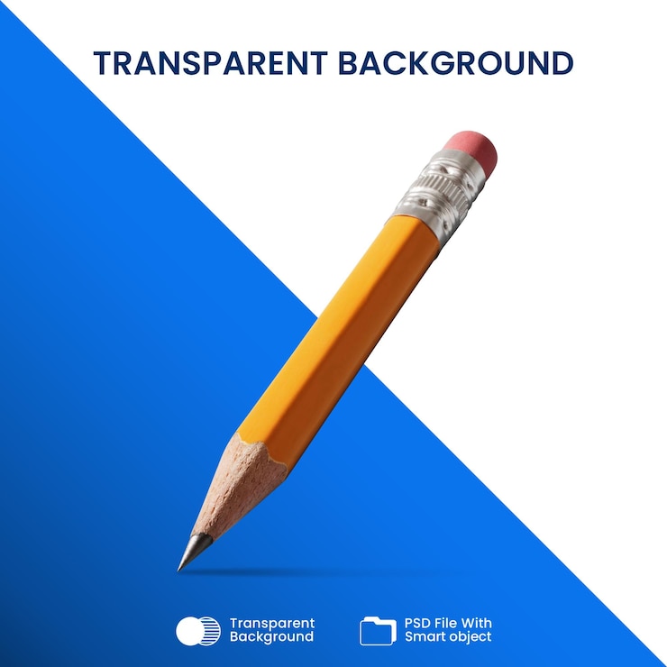 PSD objeto de lápiz transparente