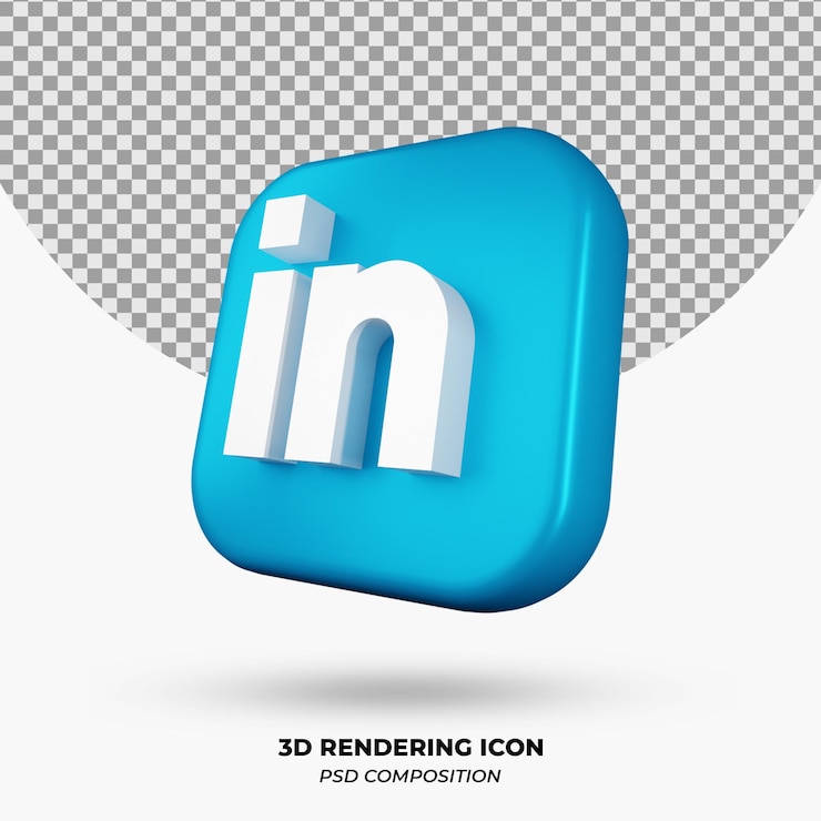 PSD objeto linkedinicon de renderizado 3d