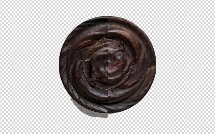 PSD un objeto marrón con una flor en él