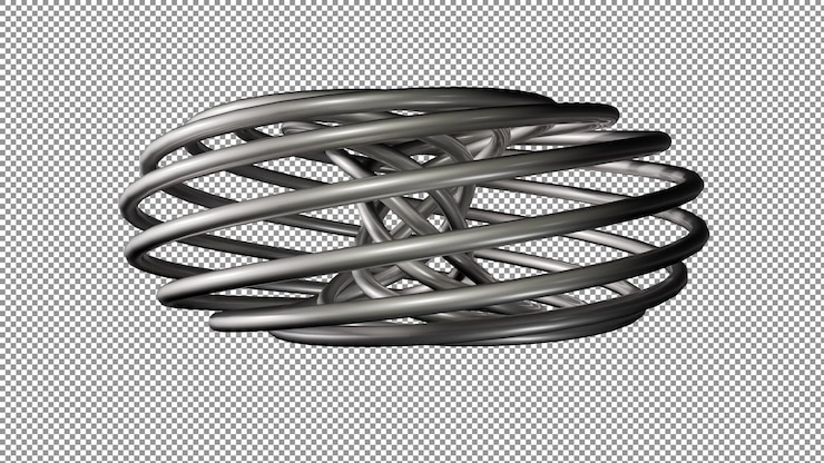 PSD un objeto metálico con un diseño en espiral en él