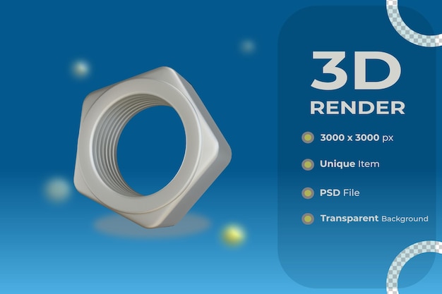 Objeto de nueces 3D con fondo transparente