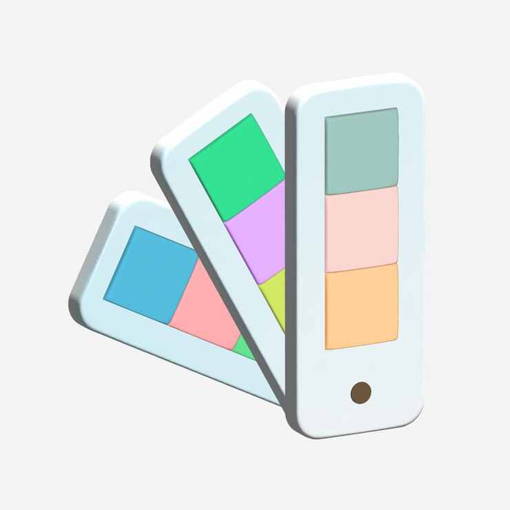 PSD objeto de paleta aislado de activos 3d con fondo blanco