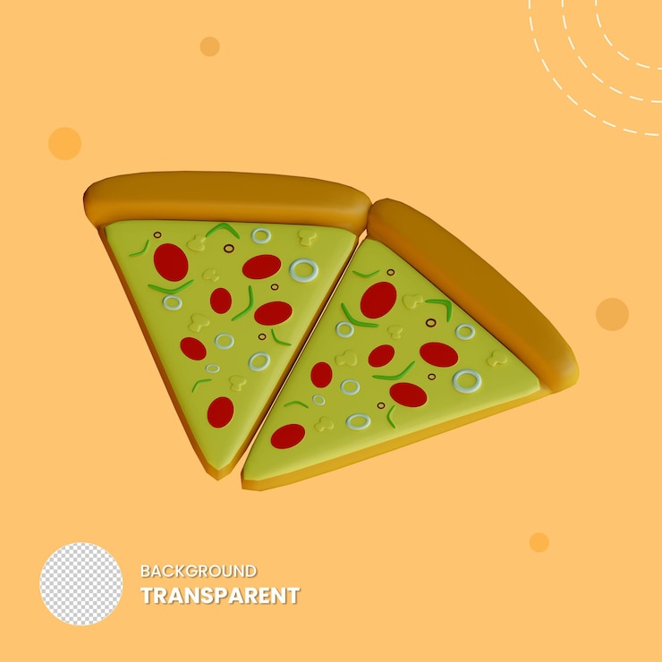PSD objeto de pizza de ilustración 3d con fondo transparente