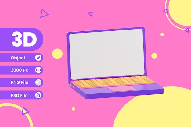 objeto portátil de ilustración 3d