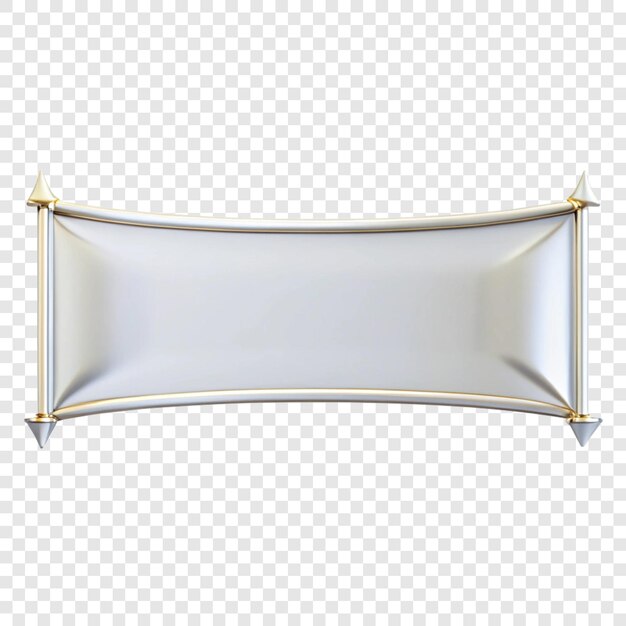 un objeto rectangular de plata con una banda de oro en él
