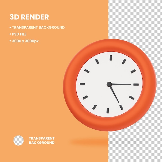 PSD objeto de reloj de pared de ilustración 3d