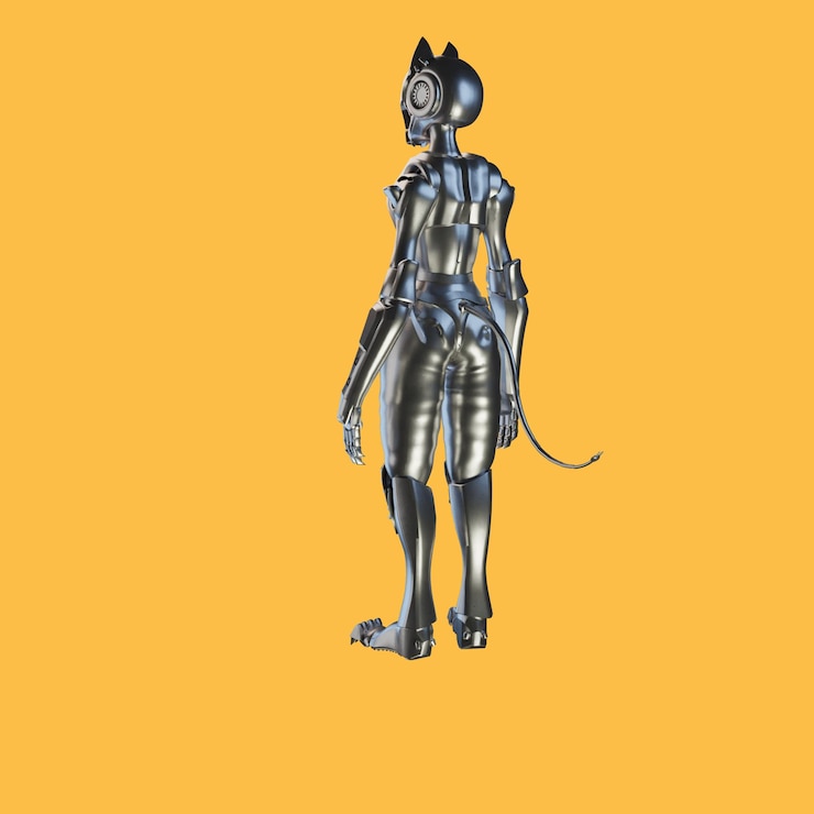 PSD objeto de renderización 3d no humano de metal y vidrio