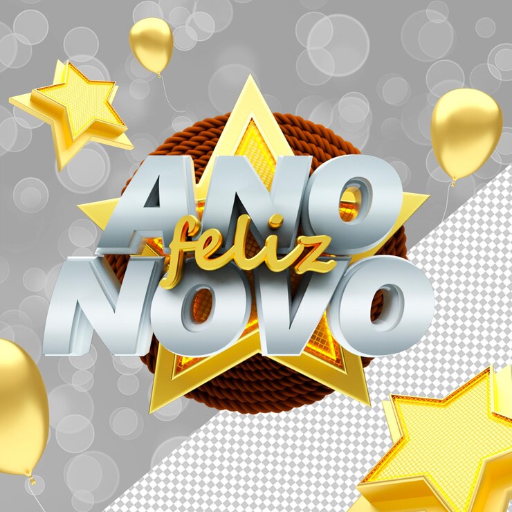 PSD objeto renderizado en 3d feliz año nuevo