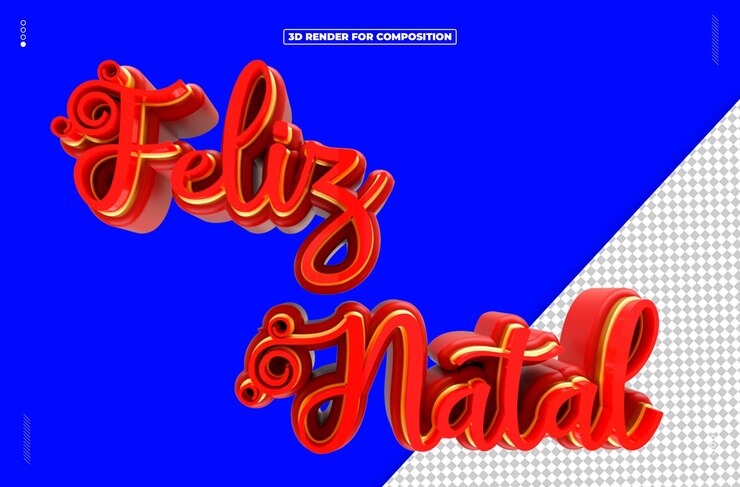 PSD objeto renderizado en 3d feliz navidad