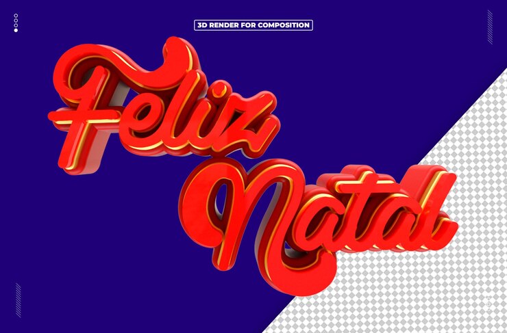 PSD objeto renderizado en 3d feliz navidad